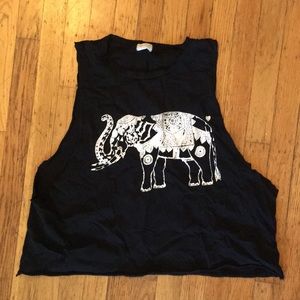 Black elephant muscle tee.